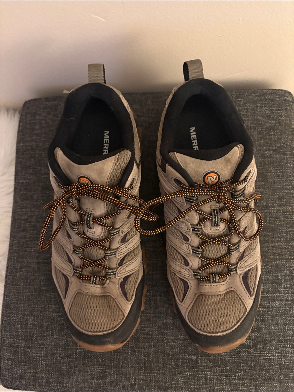 Men’s Merrell Moab 3 Walnut and Black Trail Hiking Shoes - Picture 2 of 9